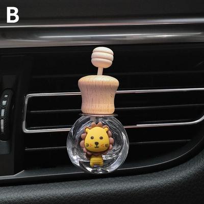 Cartoon Car Air Outlet Perfume Bottle Car Aromatherapy Bottle Wooden Cute Essential Oil Bottle Car Cute Decoration Accessories