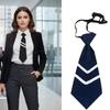 Clip On Necktie For Men Women Kids Classical Polyester Tie With Easy Snap Button For Business Casual Event