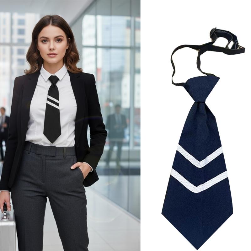 Clip On Necktie For Men Women Kids Classical Polyester Tie With Easy Snap Button For Business Casual Event