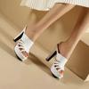 fashion High-heeled Slippers Women's Summer Thick-soled Waterproof Platform Fashion Outer Wear Hollow Sandals Slippers Women's Sandals