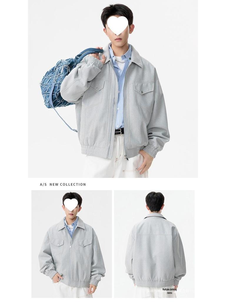 Men's Plus Size Lapel Jacket: Trendy Korean Style, Light Luxury, M-7XL, Daily Commute Outerwear