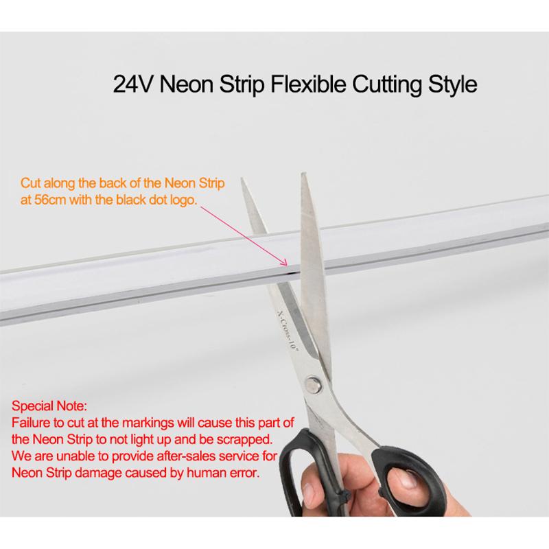 LED Neon Strip Light Tuya WiFi 24V RGB Dimmable Bluetooth 2M-10M LED Lamp IP67 Waterproof Flexible Tape Decoration Christmas