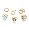 Bohemian Retro Gold Lotus Female Personality Ring Ring 8-Piece Jewelry