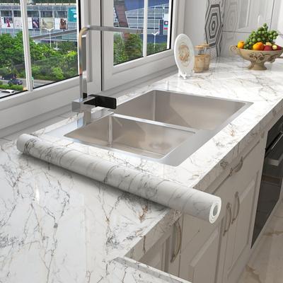 60Cm * 1M/3M/5M/kitchen Sticker Waterproof, Oil Proof, Fireproof, Thickened Marble Wallpaper, Wall Moisture Proof, Self-Adhesive Wall Sticker