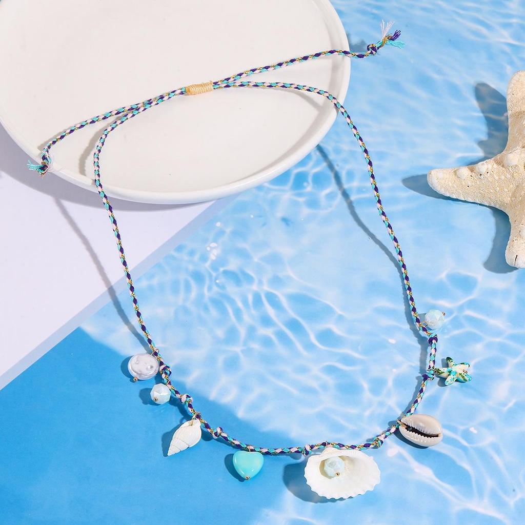 Bohemian Ocean Style Shell Necklace & Starfish Bracelet Set