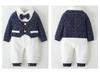 Macacão de Manga Comprida para Bebê Menino Estilo Coreano - Outono/Primavera Gentleman Body Pijama