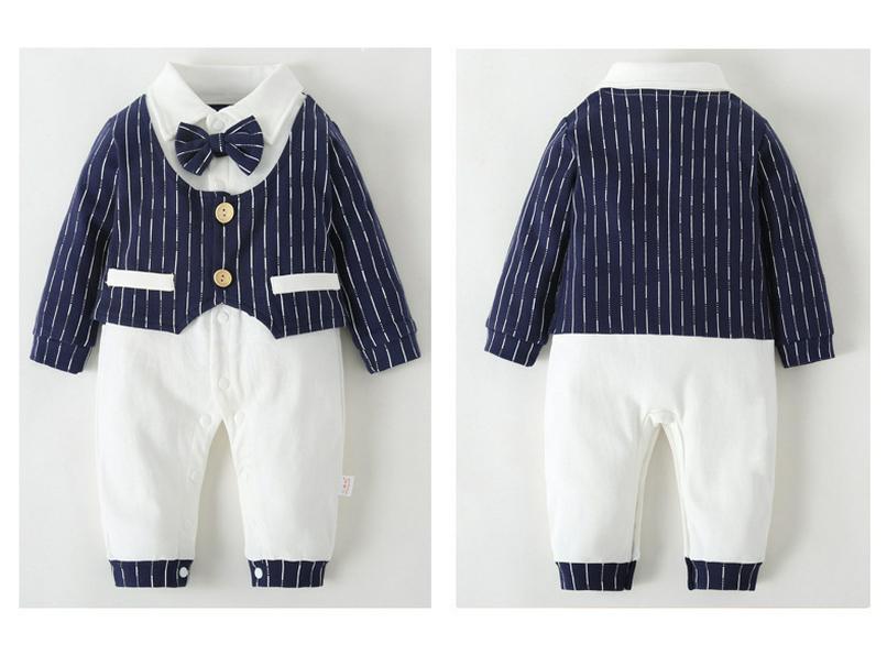 Baby Junge Langarm Strampler im koreanischen Stil - Herbst/Frühling Gentleman Body Schlafanzug