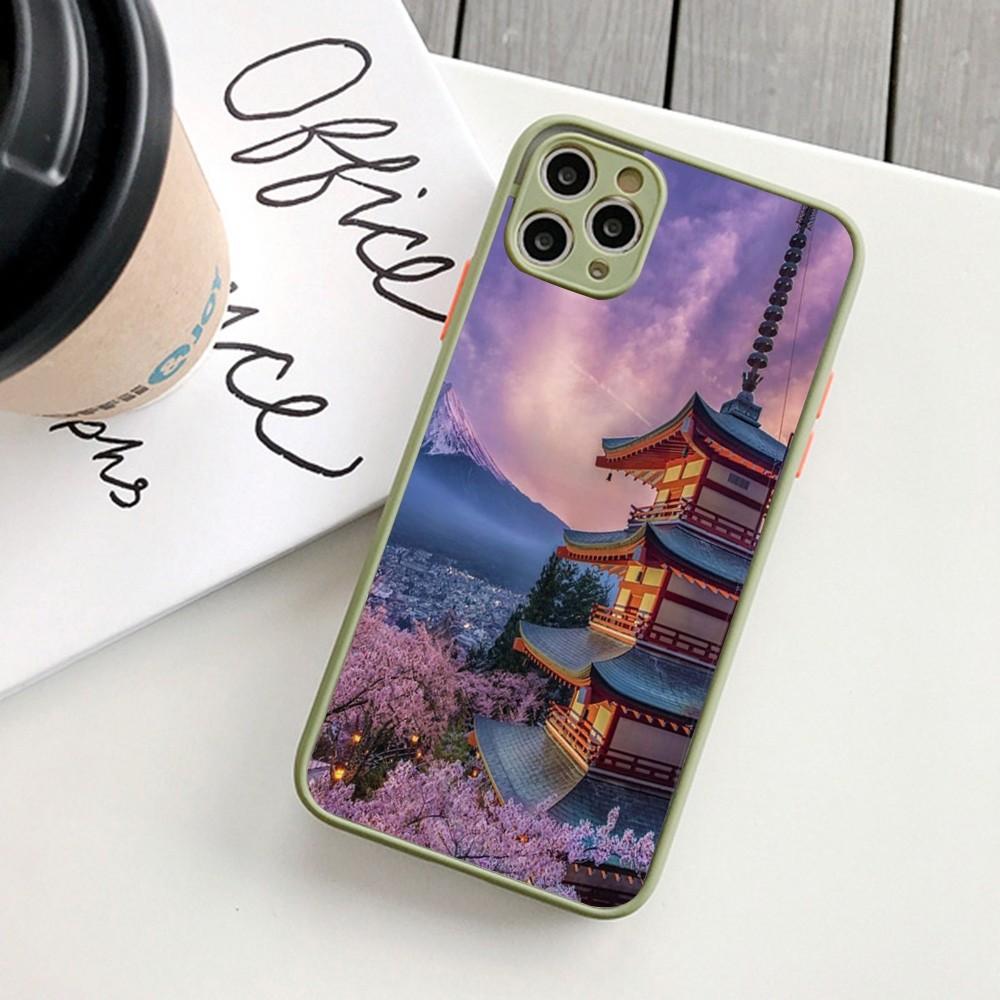 Japanese Landscape Phone Case For IPhone 14 11 12 13 Mini Pro Max 8 7 Plus X XR XS MAX Translucent Matte Cover