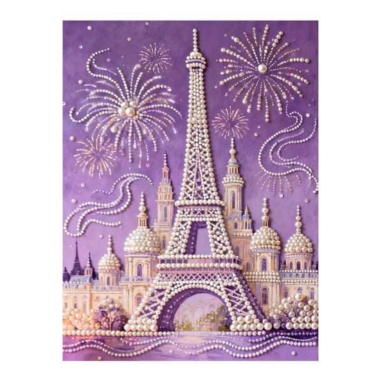 Набор для рисования жемчугом своими руками Замок Подсолнух 3D Имитация жемчуга Арт-ремесло Набор для украшения стен дома H