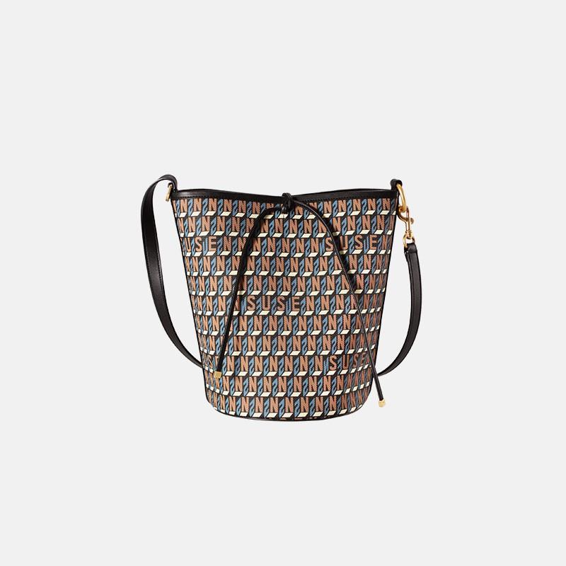 

Maze Series High-waisted Bucket Bag High-end Niche Fashionable Cross-body Large-capacity Shoulder 28.5x20x29 чёрный