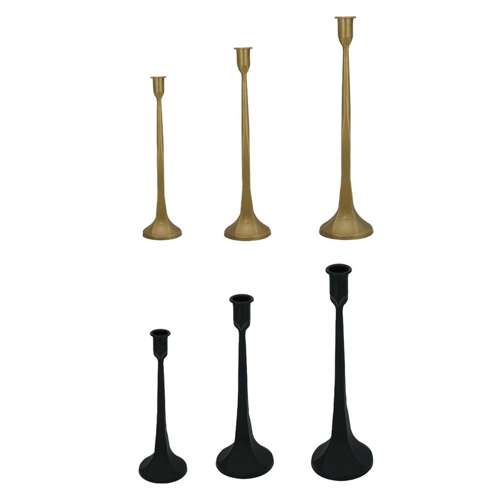 3x Taper Candle Holder Stable Base Retro Style Ornament Candle Stick Holder for Celebration Living Room Desktop Party Home Decor