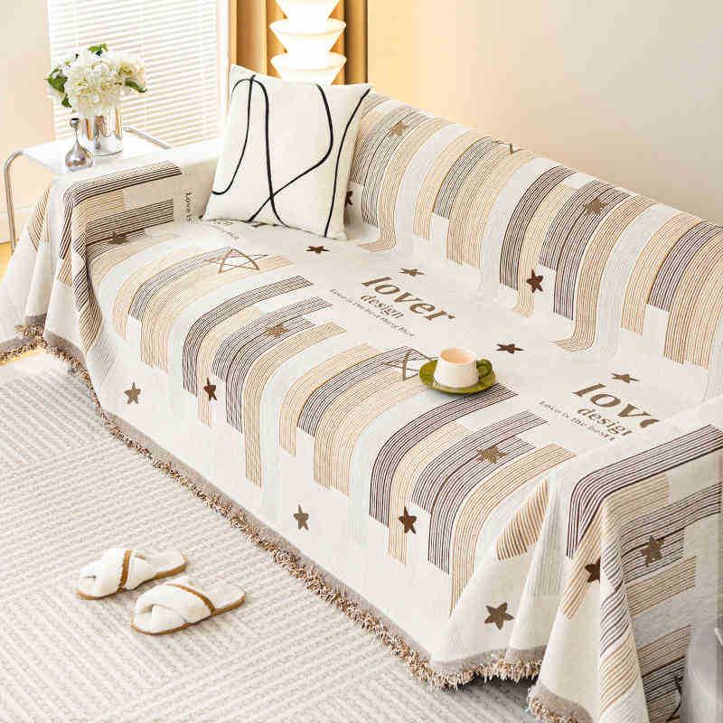 Premium Versatile Sofa Cover: Full-Size Luxury Fabric Protector, Cat Scratch-Resistant, All-Season Use.
