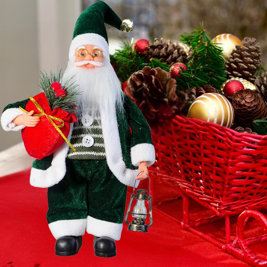 Festive Standing Santa Claus Doll with Creative Christmas Backpack Ornament