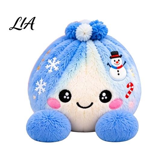 Cartoon Steamed Bun Plushie Christmas Plush Dumpling Toy with Steamer, Stress Relief Stuffed Decoration Squeeze Toy, for Holiday Steamer