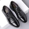 Mens Cowhide Leather Shoes Classic Black Business Dress Shoes Lace Up Office Work Footwear Men'S Casual Loafers Chaussure Hommes