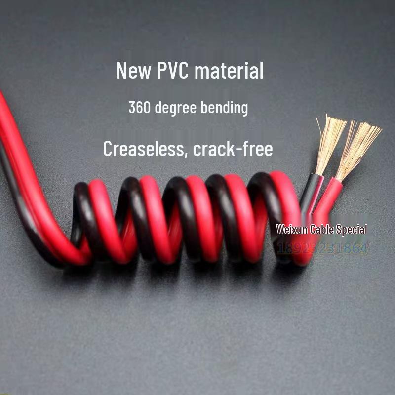 12V Dual-Core Red & Black Speaker/Light Wire for Home Audio