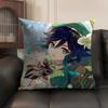 Venti Cute Genshin Impact Cushion Cover Natural Linen Organic Fabric DoubleSided Printing Sofa Home Decor Gift Pillow Case