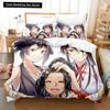 Fashion Anime Hell's Paradise: Jigokuraku Bedding Set Cartoon Three-piece Set Adult Kid Bedroom Duvet Cover Sets Home Textiles