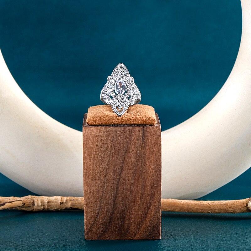 BELLA BOX Luxury Fashion Wedding Rings Women Delicate Floral Cubic Zirconia Engagement Rings Party Gift Silver Color Jewelry