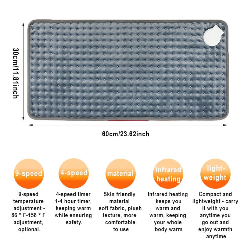 Household Heating Mat, Multifunctional Electric Heating Blanket, 9-speed Temperature Regulation, 4-speed Timed Portable Blanket