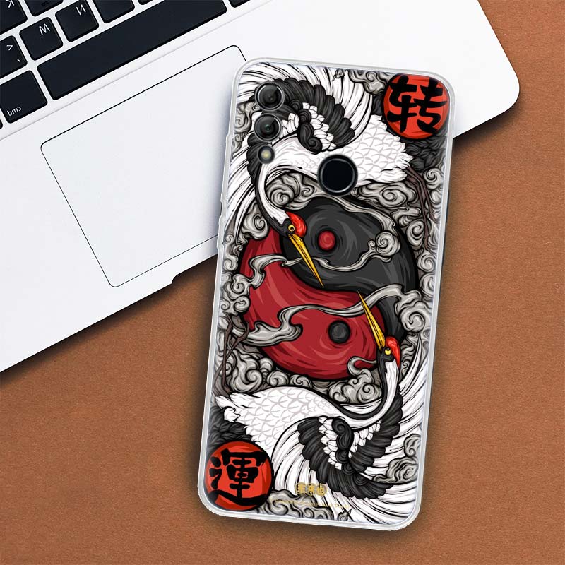 Japan Koi Fish Yin Yang Art Cover Phone Case For Huawei Y5 Y6 Y7 Y9S P Smart Z 2021 2019 Honor 10 Lite 9 20 9X 8S 8X 8A Pro 20i