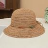 Wide Brim Sunscreen Bucket Hat Large Fisherman Hat Elegant Straw Weave Sun Hat  Outdoor