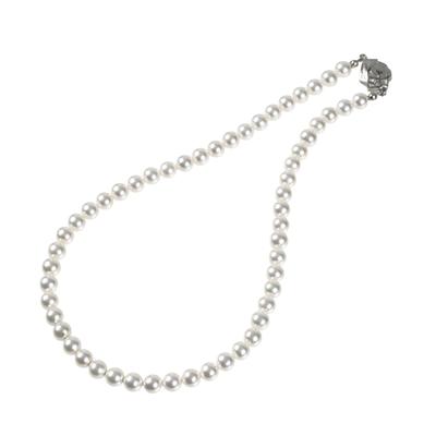 By Yumi Pearl Necklace 7mm RoseYumiRose Popular Ceremonies Simple Stylish Made In Japan [Produced Katsura] Women's (45cm)
