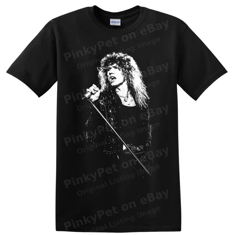 David Coverdale Rock Vocalist Portrait T Shirt Classic Music Fan Tee Gift Art
