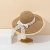 Summer Western Style Straw Hat for Women Big Brim Sunshade Fashion Bow Detail Seaside Beach Accessory