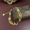 French Sweet Xiaoqing Color Double-Layer Bracelet Gold-Plated Western Retro Niche Temperament Medieval Jewelry Women