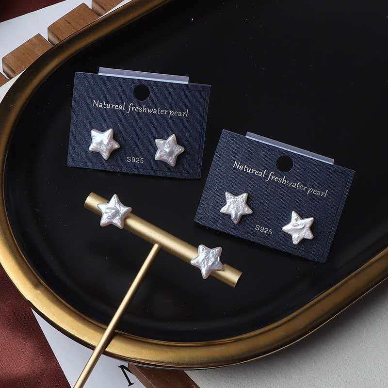 Zhuji Baroque Freshwater Pearl Stud Earrings, Minimalist S925 Sterling Silver High-End Jewelry