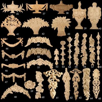 Unique Wood Carved Crafts Natural Floral Corner Appliques Frame  Wall Door Decoration