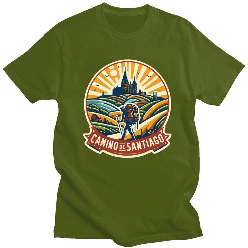 Custom Buen Camino De Santiago T Shirts for Men Pure Cotton Tee Tops Tshirts Tshirt Clothes
