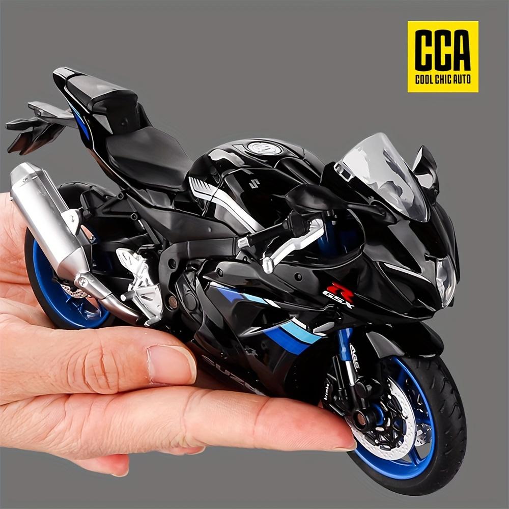 1:12 Scale Motorcycle Model, a Blue GSX-R1000 with Alloy Wheels, a Realistic Collectible Toy for Display, Perfect As a Gift for Motorcycle Enthusiasts чёрный