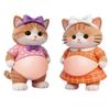 Pack of 2 Multifunctional PVC Delightful Adorable Moggie Squeeze Toys for Stress Relief Decor and Collision Prevention