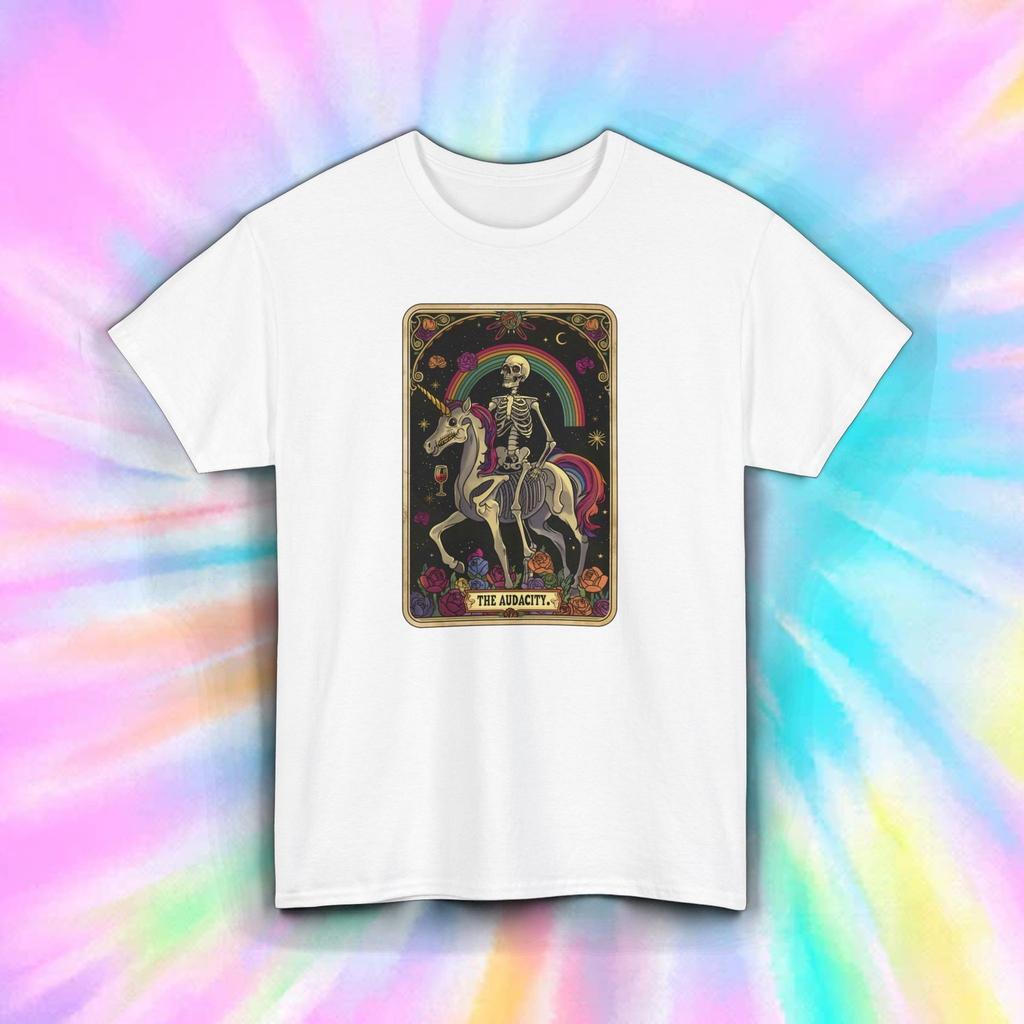 Das Audacity Skelett T-Shirt | Retro Gothic Kunst | Humorvolles Design T-Shirt S-5XL