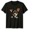 Rat Terrier Dog Peek-A-Boo Portrait Cute Pet Lovers T-Shirt