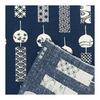 Hamamonyo Tenugui - Fuurin Komon (Blue) - 100% Cotton, 34cm X 90cm
