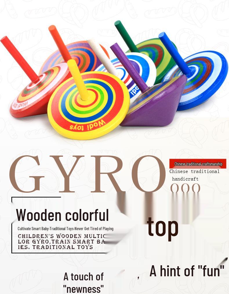 Wooden Spinning Top Toy for Boys & Girls, Ages 1-6, Ideal for Kindergarten Prizes & Small Gifts