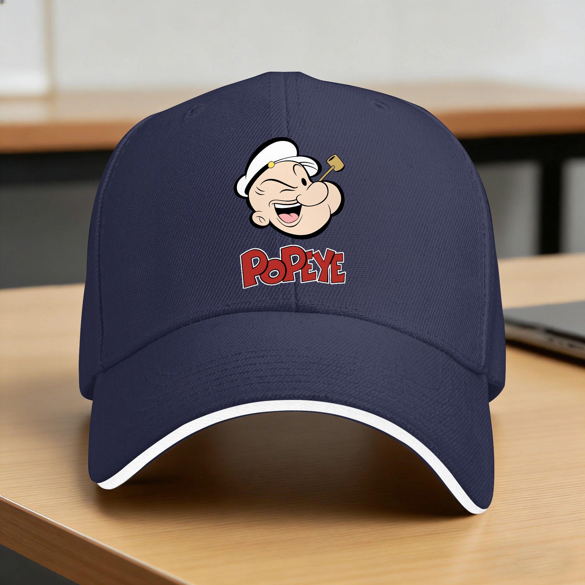 Popeyed Der Seemann Lässige Baseballkappe Sommer Trucker-Kappe Atmungsaktiv Tennis Skate Snapback-Kappe Damen Herren Coole Baseballkappen One Size