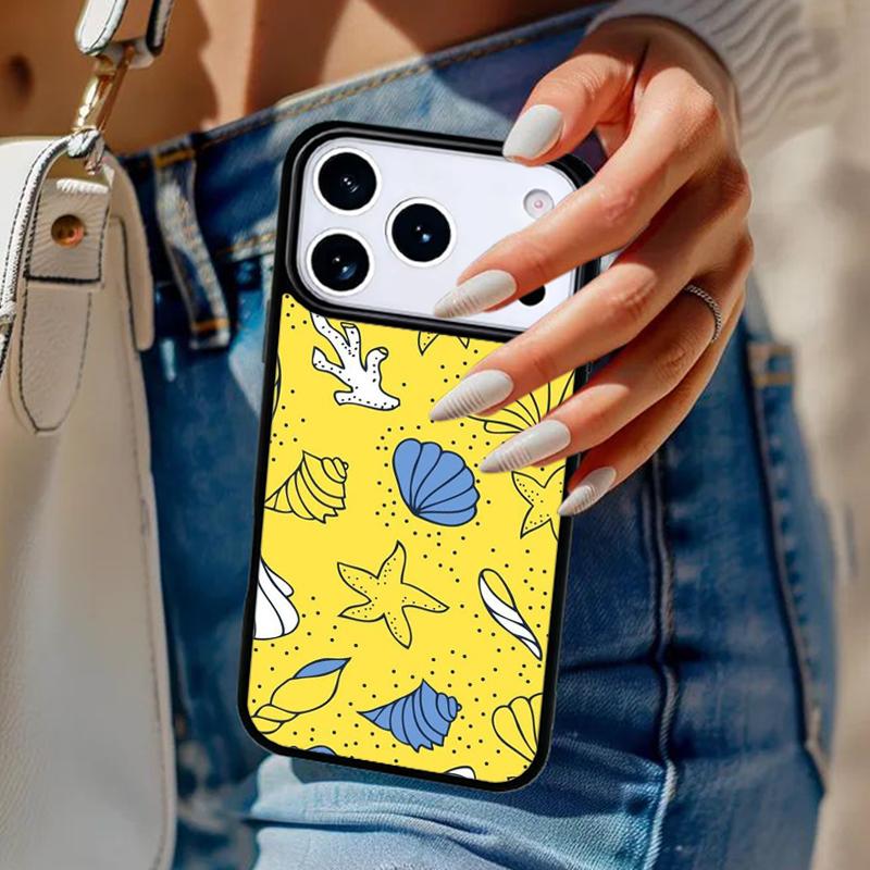Seabed Shell Pattern Phone Case For iPhone 17 Air 14 15 13 12 Max Cover For Apple 16e 11 Pro Max Plus Coque