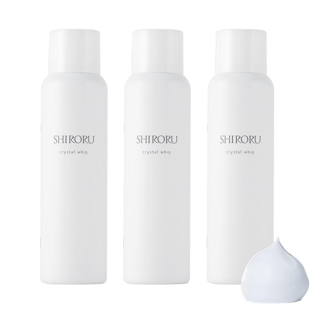 SHIRORU Crystal Whip for Effectiveness in Pore Cleansing and Foaming Facial Carbonated Dense x 3 "Tested Exfoliation" (Carbonated Cleanser, Foam,