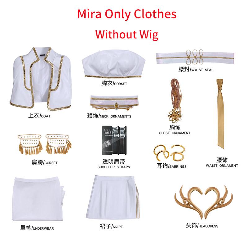 Rumi Zoey Mira Cosplay Costume Wig Kpop Idol Demon Hunters White Suits Stage Performace Role Play Women Halloween Outfits