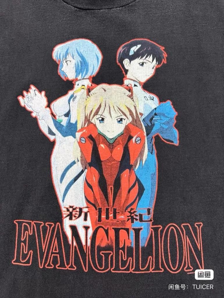 Neon Genesis Evangelion 90s Rare Design Black Unisex Shirt Reprint S-5XL WA2578