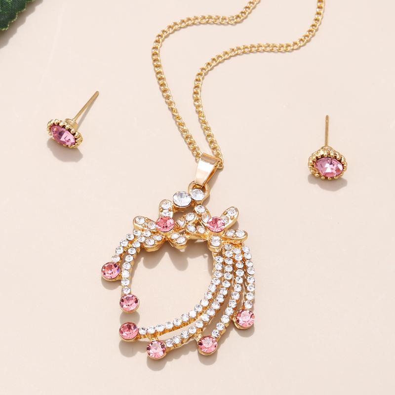 Culoarea elegantă auriu, cristal austriac, pandantive, coliere, cercei, flori de mireasă, seturi de bijuterii cu stras pentru femei