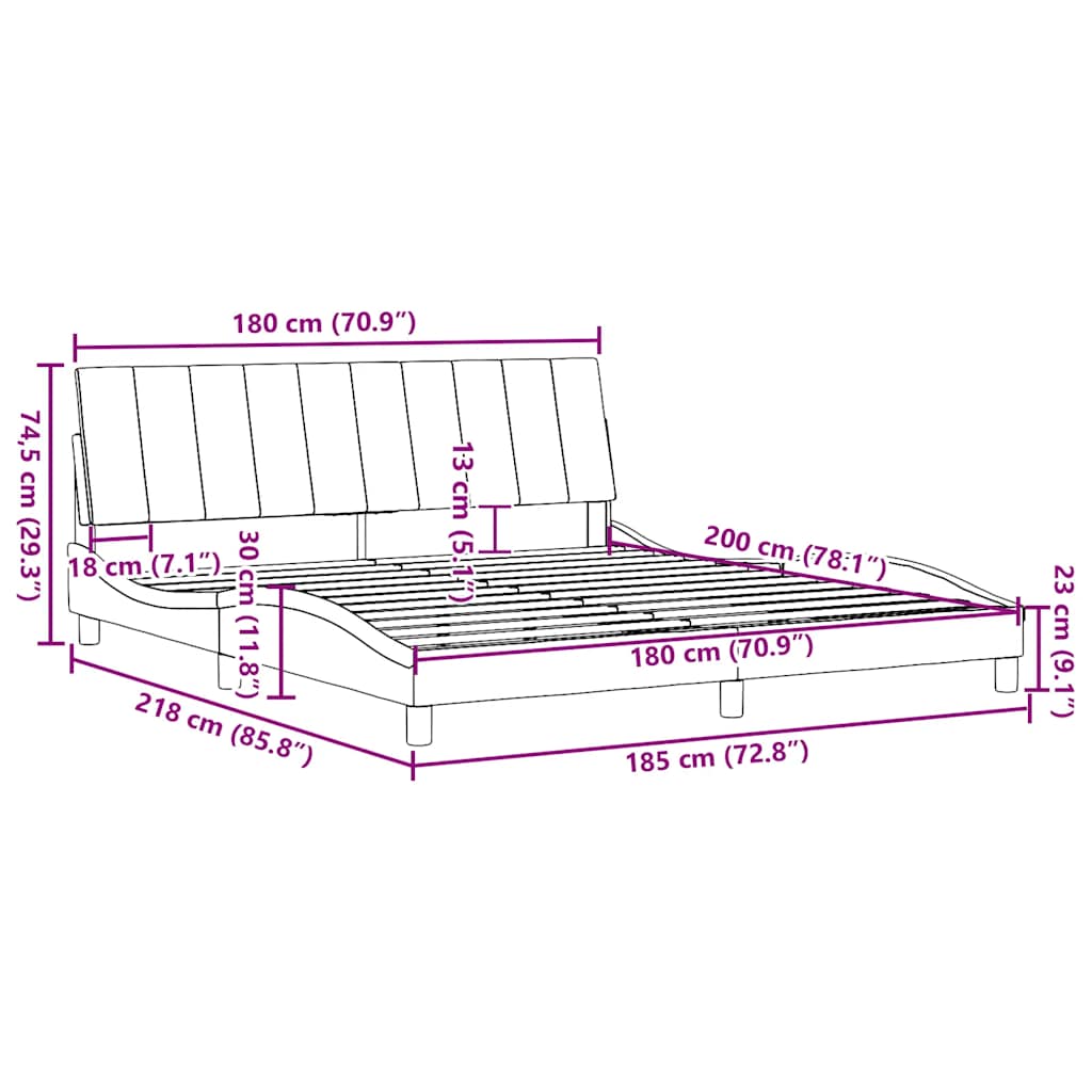 Bed Frame without Mattress  Hanko  Blue 180 x 200 cm Fabric