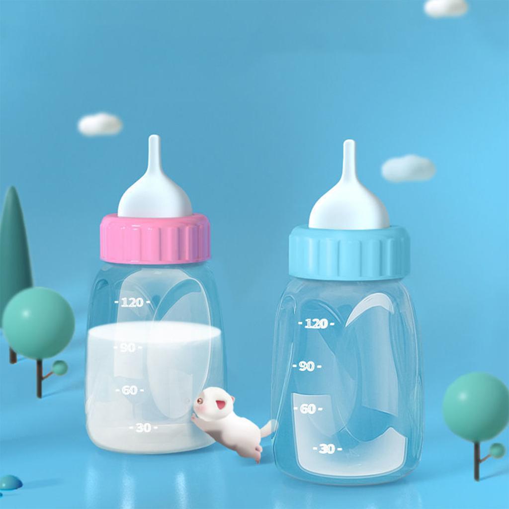 Pet Feeding Bottle Nipple Brush Set Feeding Tools Nursing Kit 4 Oz Milk Water Dispenser for Cats Kittens Small Dogs