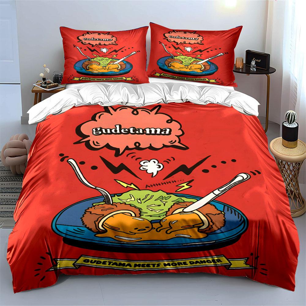 Egg characters with utensils. Bedding sets Duvet cover sets Duvet covers Pillowcases(1 * Duvet Cover 2 * Pillowcases without duvet insert)