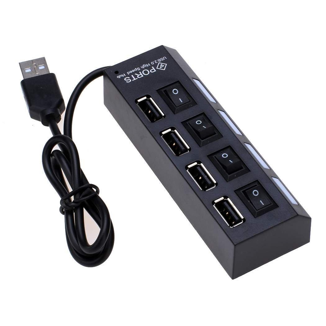 7-портовый USB-концентратор-удлинитель с подсветкой, черный и белый, 4-портовая док-станция расширения