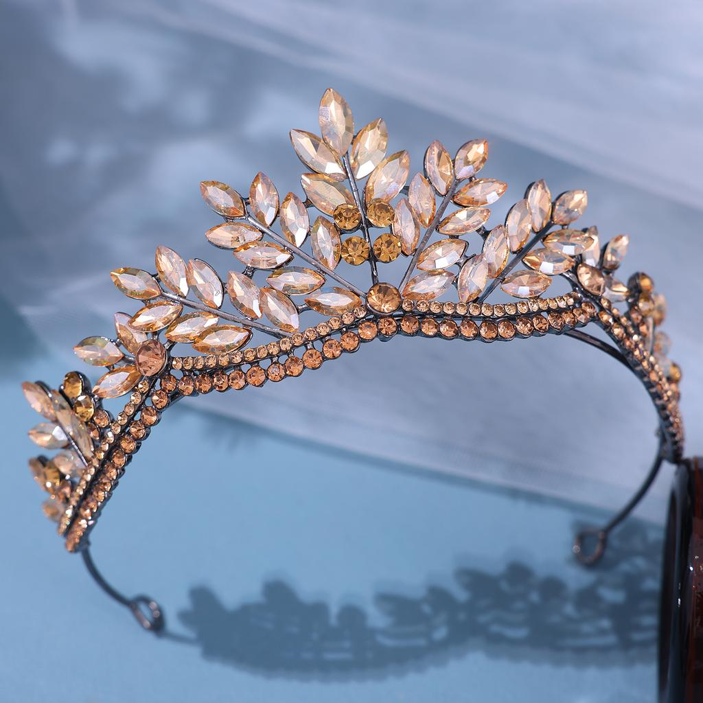Baroque Crystal Tiaras and Crowns Rhinestone Prom Diadem Bridal Wedding Hair Accessories Jewelry Crown Taira for Women Bride